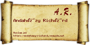 Andaházy Richárd névjegykártya