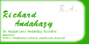 richard andahazy business card