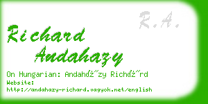 richard andahazy business card